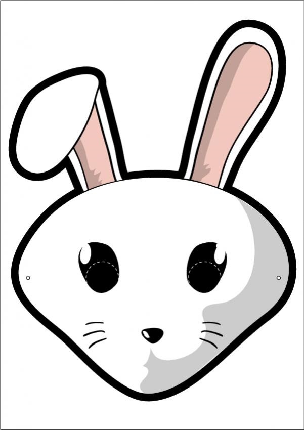 çocuklar için hazır kağıttan Tavşan maskesi şablonu